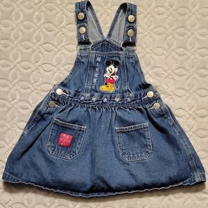 Disney Denim Mickey Mouse Girls Overall Skirt - Blue